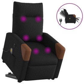 Sillón de masaje eléctrico reclinable elevable tela negro en Sillones | Comprar online en Foro24
