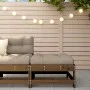 Taburete de jardín con cojín madera maciza de pino marrón miel de vidaXL, Sofás modulares de exterior - Ref: Foro24-825558, P...