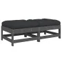 Garden stools with cushions 2 pcs solid pine wood gray by vidaXL, Modular outdoor sofas - Ref: Foro24-825585, Price: 128,28 €...