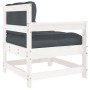 Garden armchair with solid white pine wood cushions by vidaXL, Modular outdoor sofas - Ref: Foro24-825570, Price: 108,13 €, D...