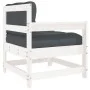 Garden armchair with solid white pine wood cushions by vidaXL, Modular outdoor sofas - Ref: Foro24-825570, Price: 106,66 €, D...