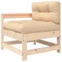 Garden armchair with solid pine wood cushions by vidaXL, Modular outdoor sofas - Ref: Foro24-825569, Price: 91,33 €, Discount: %