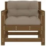 Kissen für Gartensessel, 2 Stück, massives Kiefernholz, honigbraun von vidaXL, Modulare Sofas für den Außenbereich - Ref: For...