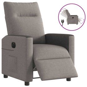 Sillón reclinable eléctrico tela gris taupé Sillón reclinable eléctrico tela gris taupé
