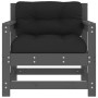 Garden armchairs with cushions 2 units solid gray pine wood by vidaXL, Modular outdoor sofas - Ref: Foro24-825564, Price: 215...