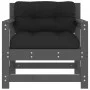 Garden armchairs with cushions 2 units solid gray pine wood by vidaXL, Modular outdoor sofas - Ref: Foro24-825564, Price: 212...