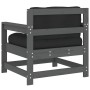 Garden armchairs with cushions 2 units solid gray pine wood by vidaXL, Modular outdoor sofas - Ref: Foro24-825564, Price: 215...