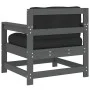 Garden armchairs with cushions 2 units solid gray pine wood by vidaXL, Modular outdoor sofas - Ref: Foro24-825564, Price: 212...