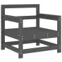 Garden armchairs with cushions 2 units solid gray pine wood by vidaXL, Modular outdoor sofas - Ref: Foro24-825564, Price: 212...
