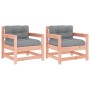 Garden armchairs and cushions 2 pcs solid wood Douglas fir by vidaXL, Modular outdoor sofas - Ref: Foro24-825567, Price: 153,...