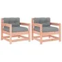 Sillones de jardín y cojines 2 uds madera maciza abeto Douglas de vidaXL, Sofás modulares de exterior - Ref: Foro24-825567, P...