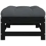 Garden stool with cushion solid black pine wood by vidaXL, Modular outdoor sofas - Ref: Foro24-825559, Price: 65,93 €, Discou...