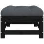 Gartenhocker mit Kissen aus massivem schwarzem Kiefernholz von vidaXL, Modulare Sofas für den Außenbereich - Ref: Foro24-8255...