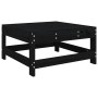 Gartenhocker mit Kissen aus massivem schwarzem Kiefernholz von vidaXL, Modulare Sofas für den Außenbereich - Ref: Foro24-8255...