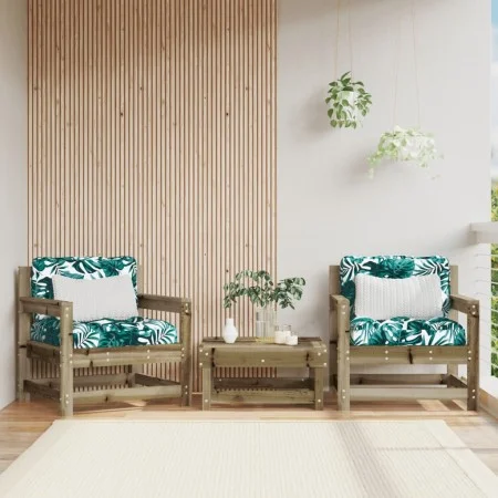 Garden armchairs with cushions 2 pcs impregnated pine wood by vidaXL, Modular outdoor sofas - Ref: Foro24-825568, Price: 141,...