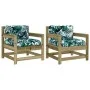 Garden armchairs with cushions 2 pcs impregnated pine wood by vidaXL, Modular outdoor sofas - Ref: Foro24-825568, Price: 141,...