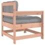 Garden armchair with solid Douglas fir wood cushions by vidaXL, Modular outdoor sofas - Ref: Foro24-825574, Price: 94,37 €, D...