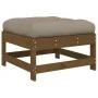 Gartenhocker mit Kissen 2 Stück honigbraunes Kiefernholz von vidaXL, Modulare Sofas für den Außenbereich - Ref: Foro24-825586...