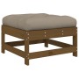 Gartenhocker mit Kissen 2 Stück honigbraunes Kiefernholz von vidaXL, Modulare Sofas für den Außenbereich - Ref: Foro24-825586...