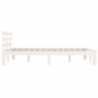 White solid wood bed frame King Size 150x200 cm by vidaXL, Beds and slatted bases - Ref: Foro24-814760, Price: 142,83 €, Disc...