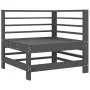Corner sofa with solid pine wood frame and gray cushions by vidaXL, Modular outdoor sofas - Ref: Foro24-825655, Price: 129,49...