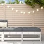 Gartenhocker mit Kissen, 2 Stück, massives weißes Kiefernholz von vidaXL, Modulare Sofas für den Außenbereich - Ref: Foro24-8...