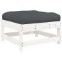 Garden stools with cushions 2 pcs solid white pine wood by vidaXL, Modular outdoor sofas - Ref: Foro24-825584, Price: 144,68 ...