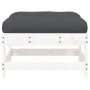Garden stools with cushions 2 pcs solid white pine wood by vidaXL, Modular outdoor sofas - Ref: Foro24-825584, Price: 144,68 ...