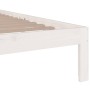 Weißes Massivholzbettgestell King Size 150x200 cm von vidaXL, Betten und Lattenroste - Ref: Foro24-814760, Preis: 142,83 €, R...