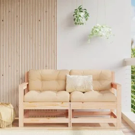 Garden armchairs with cushions 2 pcs solid pine wood by vidaXL, Modular outdoor sofas - Ref: Foro24-825590, Price: 168,52 €, ...
