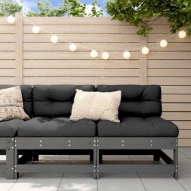 Central sofas with cushions 2 pcs solid gray pine wood by vidaXL, Modular outdoor sofas - Ref: Foro24-825578, Price: 140,01 €...