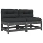 Central sofas with cushions 2 pcs solid gray pine wood by vidaXL, Modular outdoor sofas - Ref: Foro24-825578, Price: 138,81 €...
