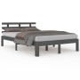 Gray solid wood bed frame King Size 150x200 cm by vidaXL, Beds and slatted bases - Ref: Foro24-814761, Price: 156,37 €, Disco...