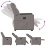 Sillón reclinable elevable tela gris taupe
