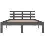 Gray solid wood bed frame King Size 150x200 cm by vidaXL, Beds and slatted bases - Ref: Foro24-814761, Price: 156,37 €, Disco...