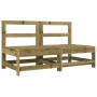 Central sofas with cushions 2 pcs impregnated pine wood by vidaXL, Modular outdoor sofas - Ref: Foro24-825582, Price: 131,83 ...