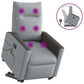 Sillón de masaje reclinable de pie de tela gris claro Sillón de masaje reclinable de pie de tela gris claro