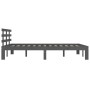 Gray solid wood bed frame King Size 150x200 cm by vidaXL, Beds and slatted bases - Ref: Foro24-814761, Price: 156,37 €, Disco...
