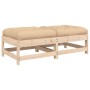 Gartenhocker mit Kissen 2 Stück aus massivem Kiefernholz von vidaXL, Modulare Sofas für den Außenbereich - Ref: Foro24-825583...