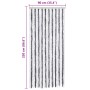 Cortina mosquitera gris y blanco chenilla 90x220 cm