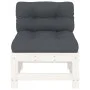 Central sofas with cushions 2 pcs solid white pine wood by vidaXL, Modular outdoor sofas - Ref: Foro24-825689, Price: 139,46 ...