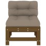 Zentrales Sofa mit massiven Kissen aus honigbraunem Kiefernholz von vidaXL, Modulare Sofas für den Außenbereich - Ref: Foro24...
