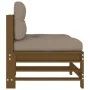 Central sofa with solid honey brown pine wood cushions by vidaXL, Modular outdoor sofas - Ref: Foro24-825663, Price: 115,20 €...
