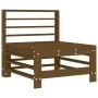Central sofa with solid honey brown pine wood cushions by vidaXL, Modular outdoor sofas - Ref: Foro24-825663, Price: 115,20 €...