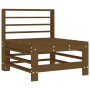 Zentrales Sofa mit massiven Kissen aus honigbraunem Kiefernholz von vidaXL, Modulare Sofas für den Außenbereich - Ref: Foro24...