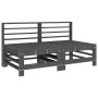 Central sofas with cushions 2 pcs solid gray pine wood by vidaXL, Modular outdoor sofas - Ref: Foro24-825690, Price: 157,65 €...