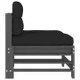 Central sofas with cushions 2 pcs solid gray pine wood by vidaXL, Modular outdoor sofas - Ref: Foro24-825690, Price: 157,65 €...
