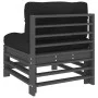 Central sofas with cushions 2 pcs solid gray pine wood by vidaXL, Modular outdoor sofas - Ref: Foro24-825690, Price: 157,65 €...