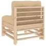 Central sofas with 2 solid pine wood cushions by vidaXL, Modular outdoor sofas - Ref: Foro24-825688, Price: 117,59 €, Discoun...