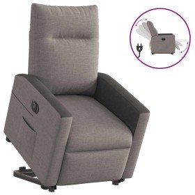 Sillón eléctrico reclinable elevable de tela gris taupe Sillón eléctrico reclinable elevable de tela gris taupe